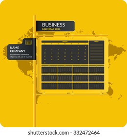 Business calendar 2016. Illustrations for design, website, infographic, poster, advertising.