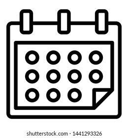 Business calendar icon. Outline business calendar vector icon for web design isolated on white background