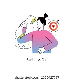 Business Call Gradient Flat Style Design Vector illustration. Stock illsutration. 