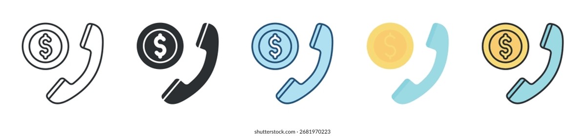 Icono de llamada de negocios conjunto de múltiples estilos de Colección