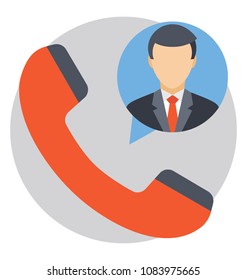 
Business Call. Telecommunication flat icon.
