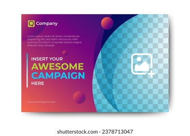 Business Campaign ads banner design.Modern abstract poster background with place for photos