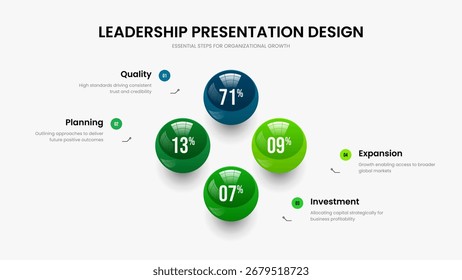 Business Campaign Four Step Chart Slide Design. Corporate Overview Frame Template Vector Illustration. Modern Analysis 4 Element Infographic Presentation Layout.