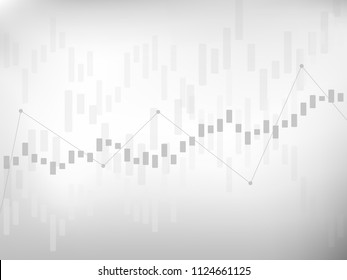 Business candle stick chart of stock market investment trading, Bullish point, Bearish point on a gray background. Vector illustrations.