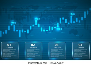 Business candle stick chart of stock market investment investment.Economic business idea for your design. Vector illustrations