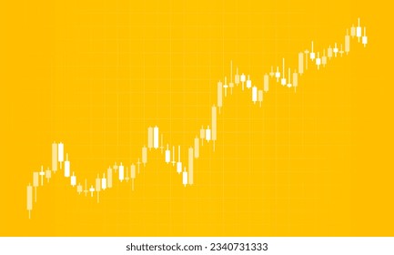 Business candle stick chart of the stock market on yellow background. Business presentation. Vector illustration. svg