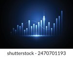 Business candle stick graph chart of stock market investment trading on white background design. Bullish point, Trend of graph. Vector illustration