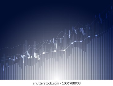 Business candle stick graph chart of stock market investment trading, Bullish point, Bearish point. trend of graph vector design.