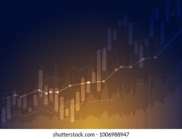Business candle stick graph chart of stock market investment trading, Bullish point, Bearish point. trend of graph vector design.