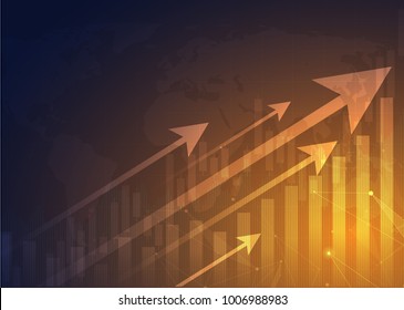 Business candle stick graph chart of stock market investment trading, Bullish point, Bearish point. trend of graph vector design.