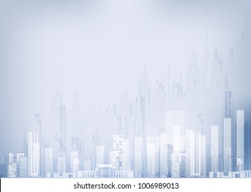 Business candle stick graph chart of stock market investment trading, Bullish point, Bearish point. trend of graph vector design.