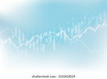 Business candle stick graph chart of stock market investment trading on white background design. Bullish point, Trend of graph. Vector illustration