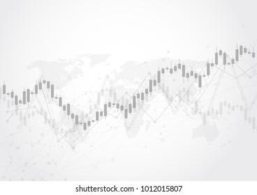 Business candle stick graph chart of stock market investment trading on white background design. Bullish point, Trend of graph. Vector illustration