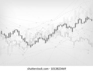 Business candle stick graph chart of stock market investment trading on white background design. Bullish point, Trend of graph. Vector illustration