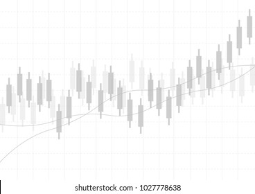 Business candle stick graph chart of stock market investment trading. Financial chart with up trend line graph, Trend of graph. Vector illustration