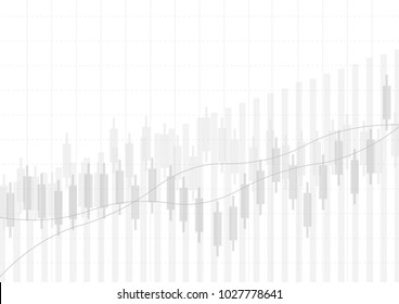 Business candle stick graph chart of stock market investment trading. Financial chart with up trend line graph, Trend of graph. Vector illustration