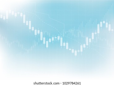 Business candle stick graph chart of stock market investment trading on white background design. Bullish point, Trend of graph. Vector illustration