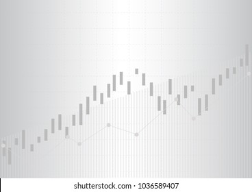 Business candle stick graph chart of stock market investment trading. Financial chart with up trend line graph, Trend of graph. Vector illustration