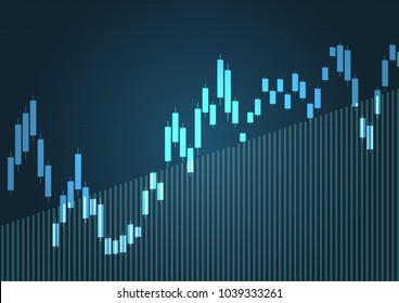 Business candle stick graph chart of stock market investment trading. Financial chart with up trend line graph, Trend of graph. Vector illustration