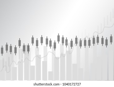 Business candle stick graph chart of stock market investment trading. Financial chart with up trend line graph, Trend of graph. Vector illustration