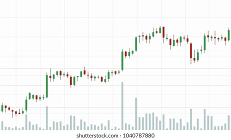 Business candle stick graph chart of stock market investment trading. Vector hand drawn stock exchange trading chart. Vertical illustration on white background.