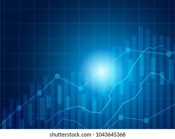 Business candle stick graph chart of stock market investment trading on blue dark background design. Candle stick graph chart of stock market investment trading. Bullish point, Trend of graph. Vector 