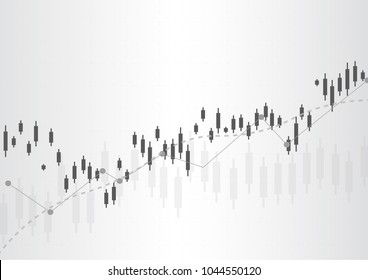 Business candle stick graph chart of stock market investment trading. Financial chart with up trend line graph, Trend of graph. Vector illustration