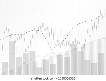 Business candle stick graph chart of stock market investment trading. Financial chart with up trend line graph, Trend of graph. Vector illustration