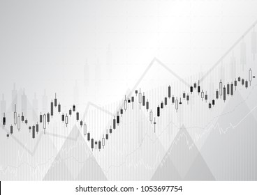 Business candle stick graph chart of stock market investment trading. Financial chart with up trend line graph, Trend of graph. Vector illustration