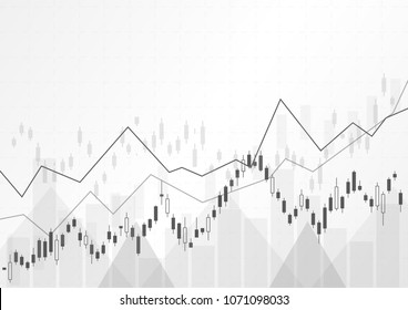 Business candle stick graph chart of stock market investment trading. Financial chart with up trend line graph, Trend of graph. Vector illustration