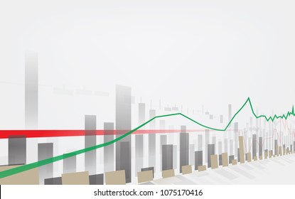 Business candle stick graph chart of stock market investment trading on white background design. Bullish point, Trend of graph. Vector illustration