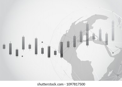 Business candle stick graph chart of stock market investment trading on dark background design. Bullish point, Trend of graph. Vector illustration