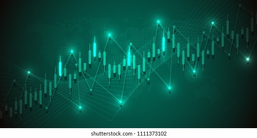 Business Candle Stick Graph Chart Of Stock Market Investment Trading. Trend Of Graph. Vector Illustration