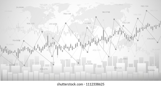 Business candle stick graph chart of stock market investment trading. Trend of graph. Vector illustration