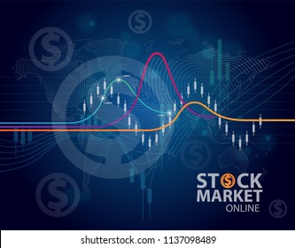 Business candle stick graph chart of stock market investment trading, vector design.
