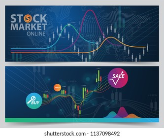 Business candle stick graph chart of stock market investment trading, vector design.