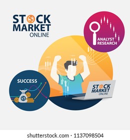 Business candle stick graph chart of stock market investment trading, vector design.