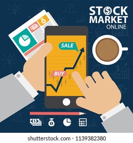 Business candle stick graph chart of stock market investment trading, vector design.