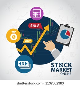Business candle stick graph chart of stock market investment trading, vector design.
