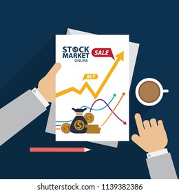Business candle stick graph chart of stock market investment trading, vector design.