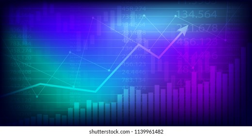 Business candle stick graph chart of stock market investment trading . Bullish point, Trend of graph. Vector illustration