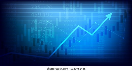 Business candle stick graph chart of stock market investment trading . Bullish point, Trend of graph. Vector illustration