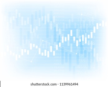 Business candle stick graph chart of stock market investment trading . Bullish point, Trend of graph. Vector illustration