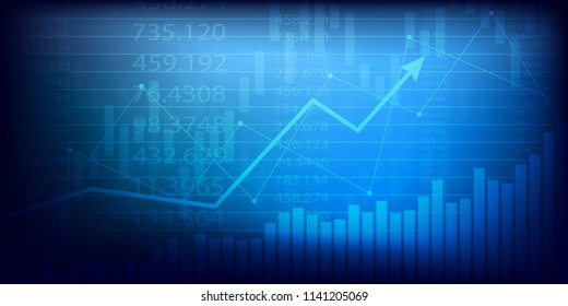 Business candle stick graph chart of stock market investment trading . Bullish point, Trend of graph. Vector illustration