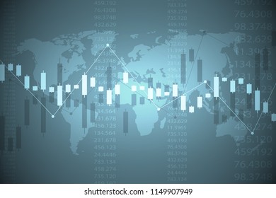 Business candle stick graph chart of stock market investment trading. Trend of graph. Vector illustration