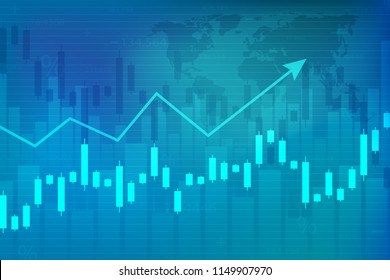 Business Candle Stick Graph Chart Of Stock Market Investment Trading. Trend Of Graph. Vector Illustration