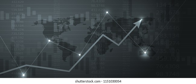 Business candle stick graph chart of stock market investment trading . Bullish point, Trend of graph. Vector illustration