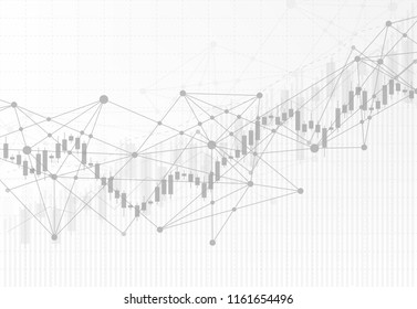 Business candle stick graph chart of stock market investment trading on white background design. Bullish point, Trend of graph. Vector illustration