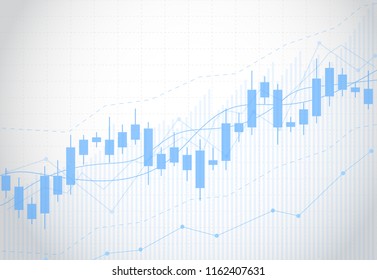 Business candle stick graph chart of stock market investment trading on white background design. Bullish point, Trend of graph. Vector illustration