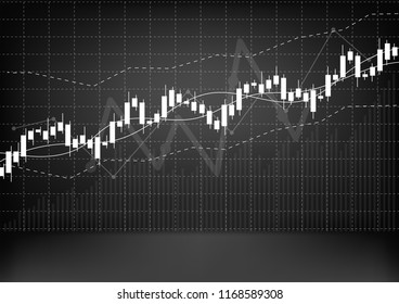 Business candle stick graph chart of stock market investment trading on background design. Bullish point, Trend of graph. Vector illustration